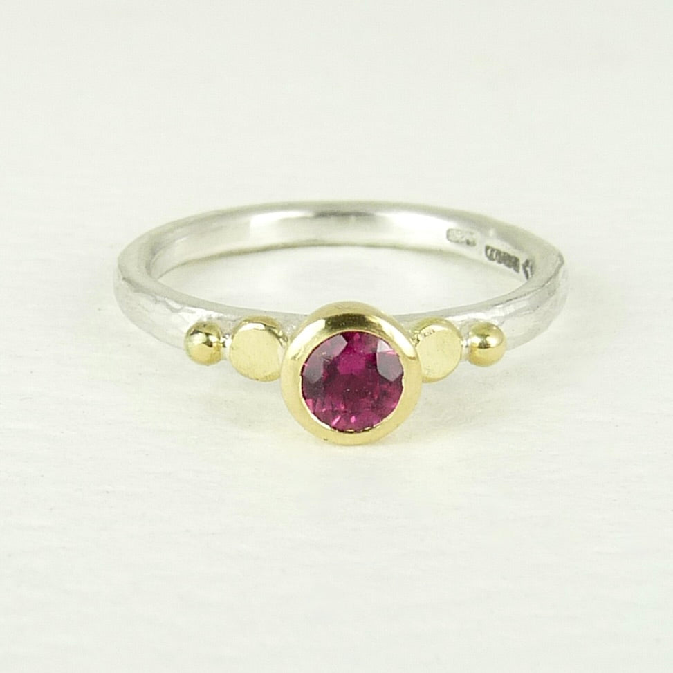 Pink Tourmaline Granulation Ring