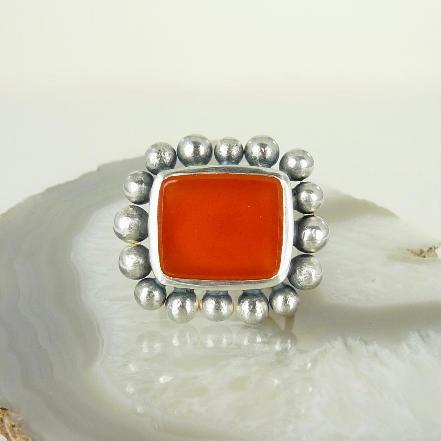 Giant Courtesan Ring Carnelian And Silver