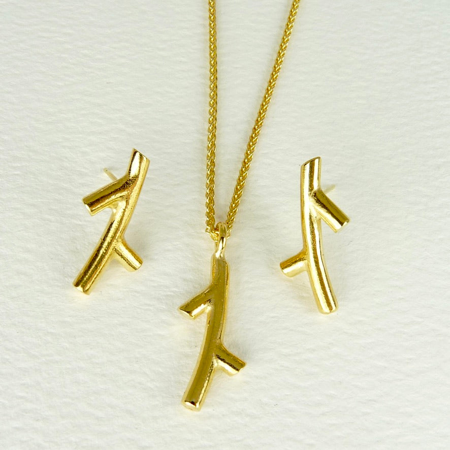 Olive Branch Stud Earrings