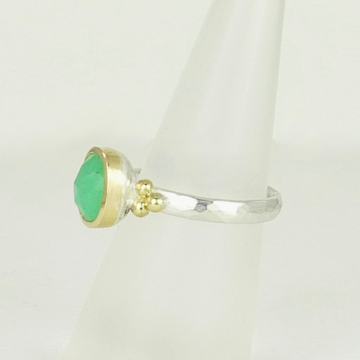 Chrysoprase Granulation Ring