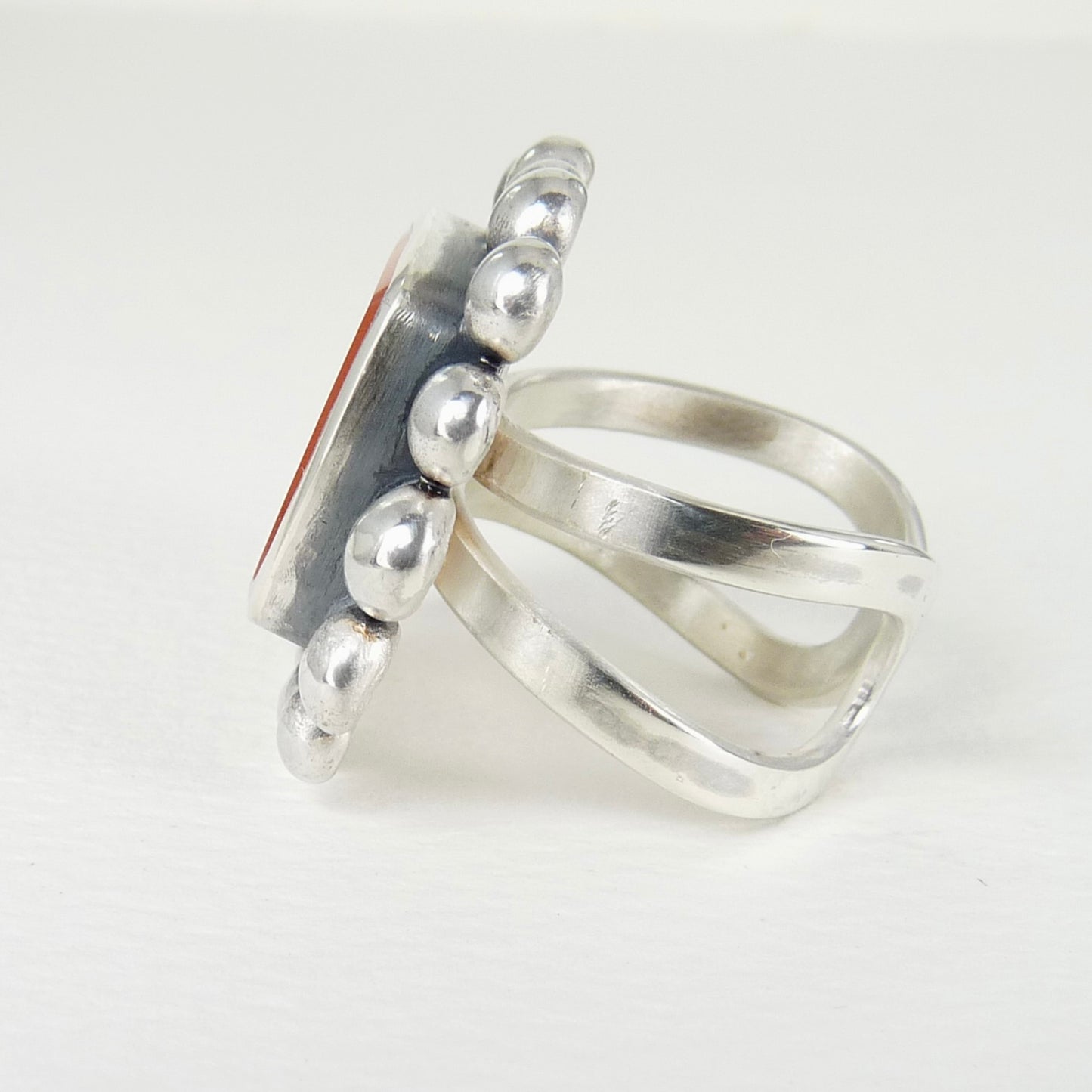 Giant Courtesan Ring Carnelian And Silver