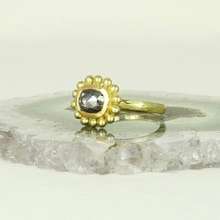 Salt And Pepper Diamond Courtesan Ring