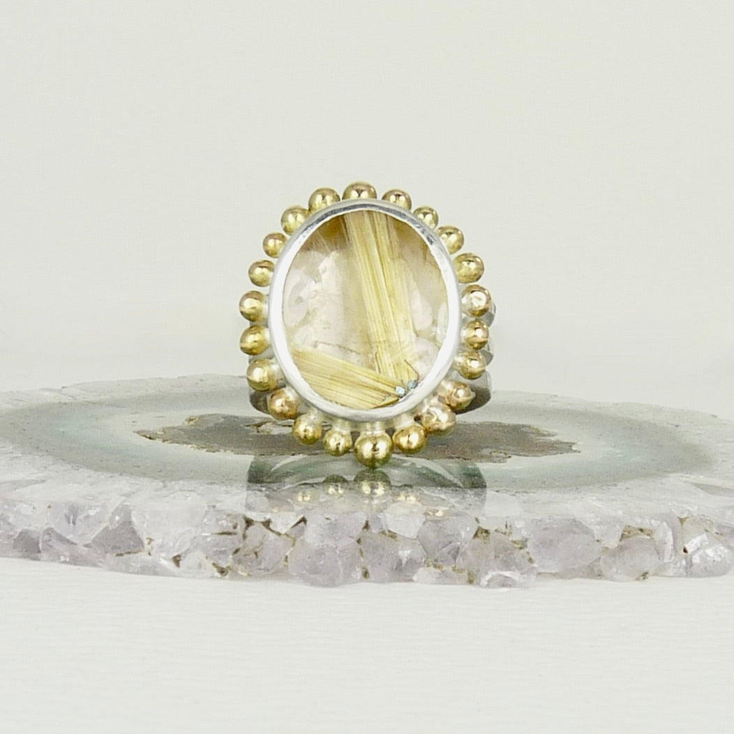 Rutilated Quartz Courtesan Ring