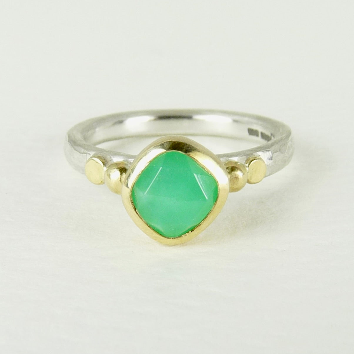 Chrysoprase Granulation Ring