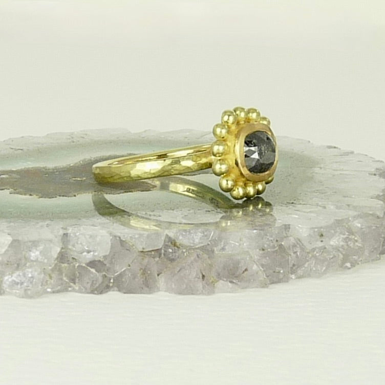 Salt And Pepper Diamond Courtesan Ring