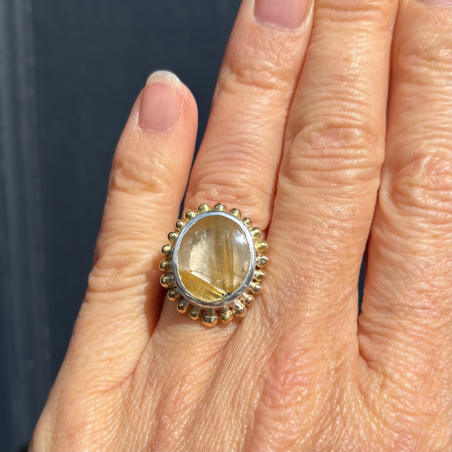 Rutilated Quartz Courtesan Ring