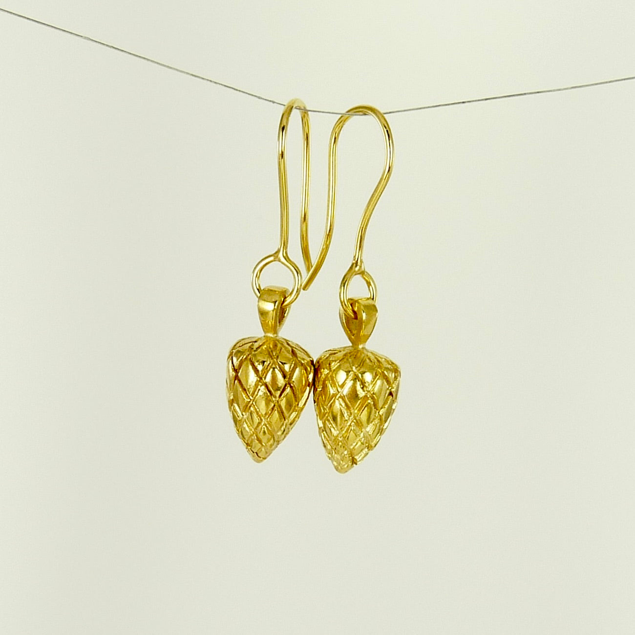 Etruscan Pine Cone and Acorn Earrings