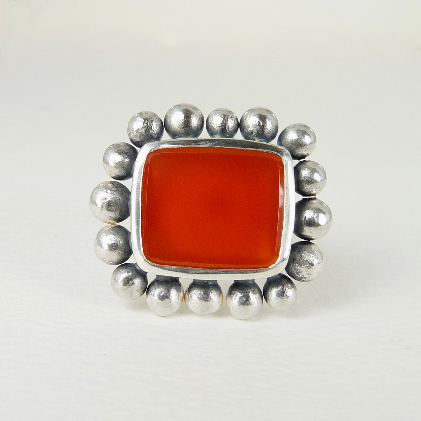 Giant Courtesan Ring Carnelian And Silver