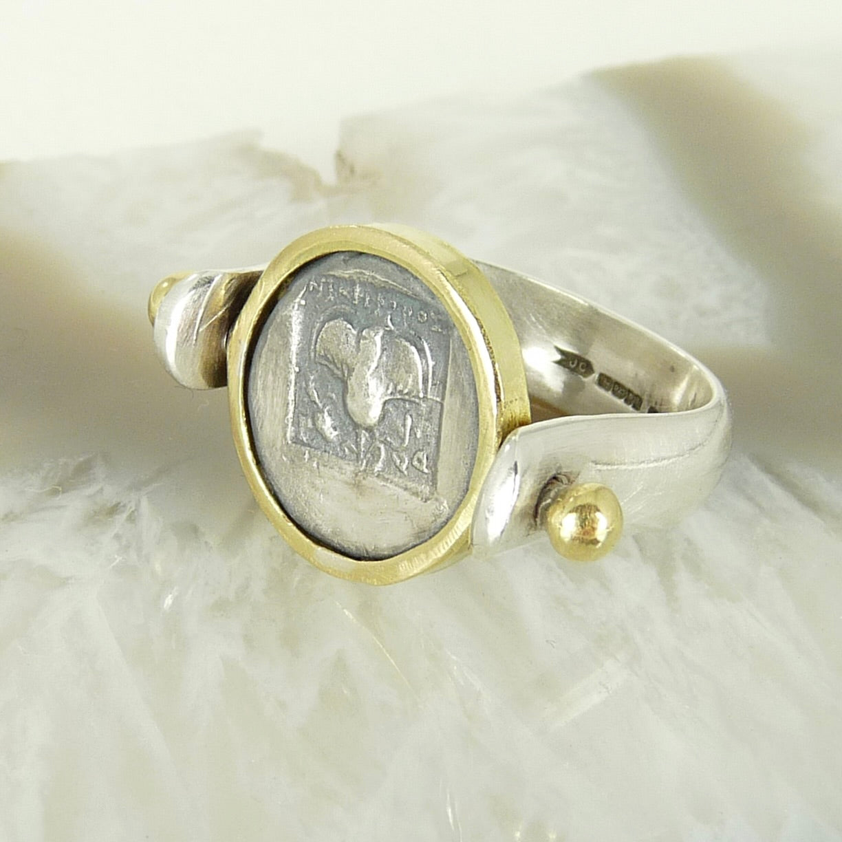 Helios Ancient Greek Coin Swivel Ring