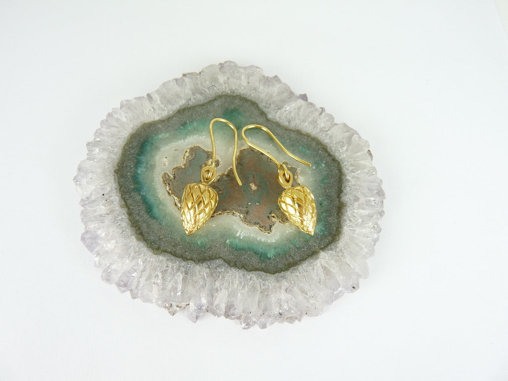Etruscan Pine Cone and Acorn Earrings