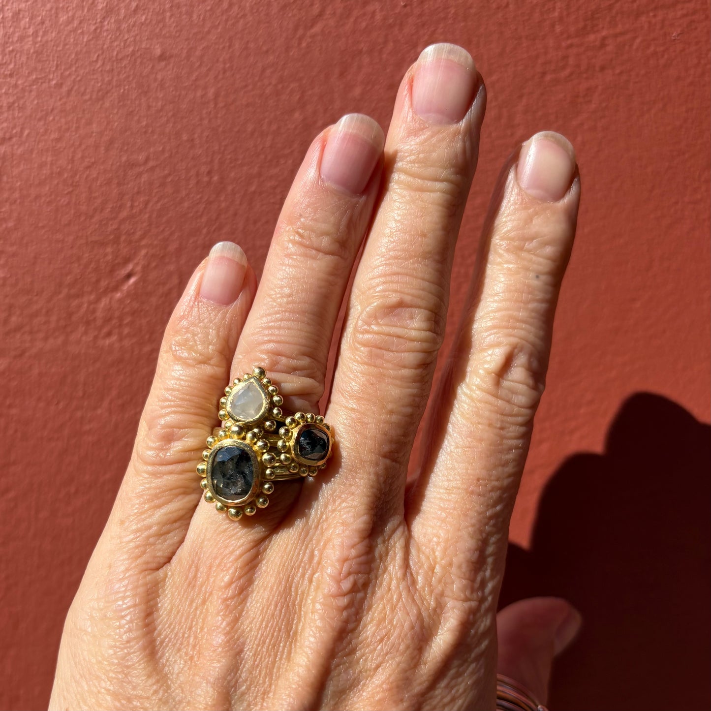 Pearly Cream Diamond Courtesan Ring