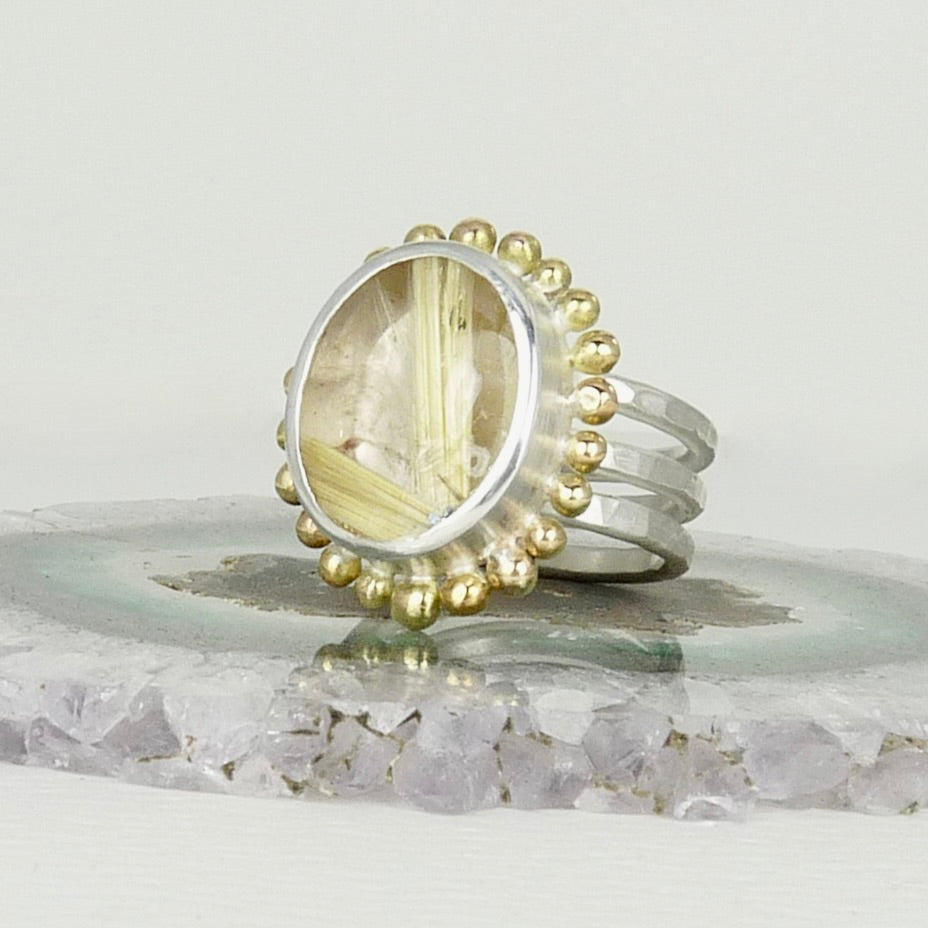 Rutilated Quartz Courtesan Ring