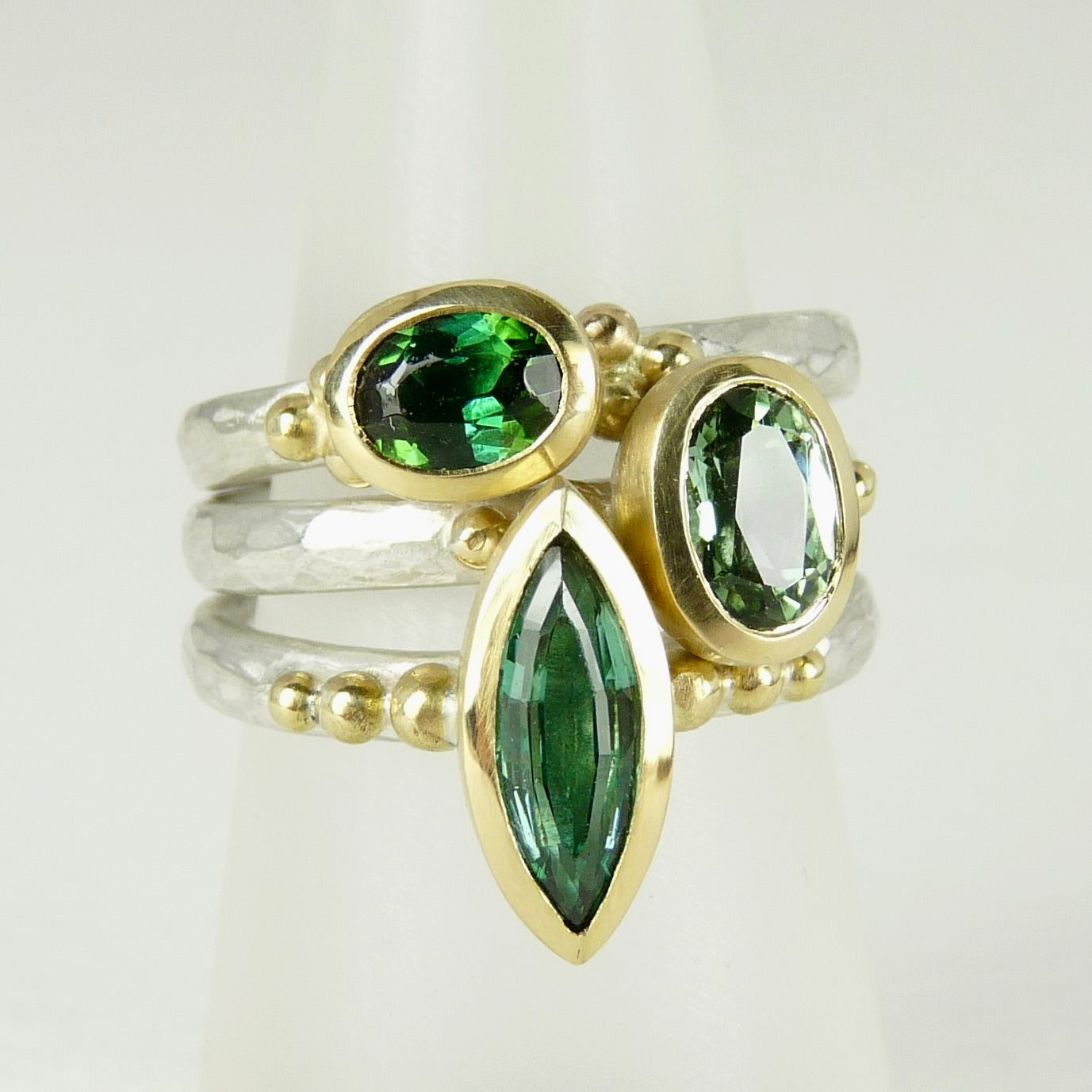 Green Tourmaline Granulation Ring