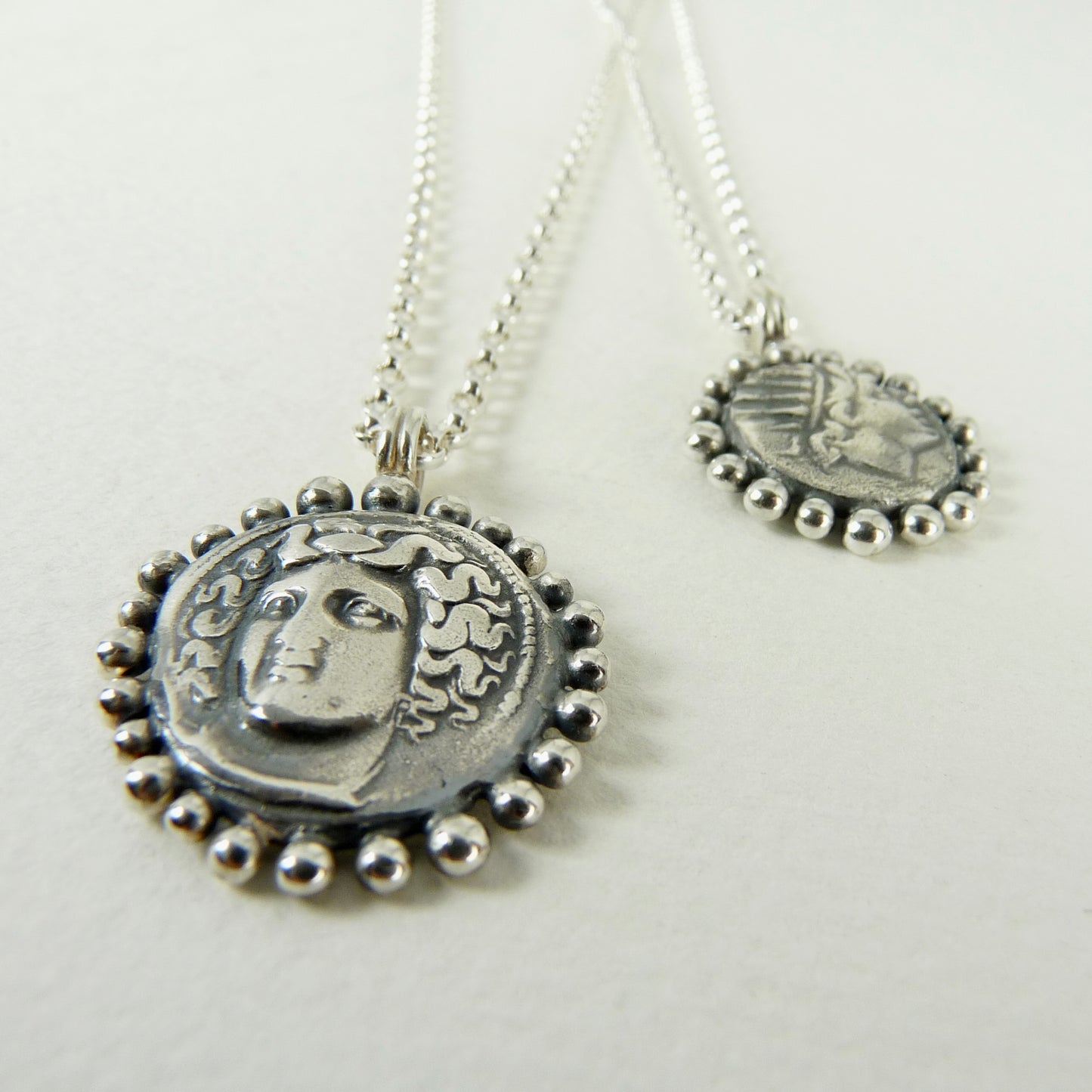Larissa, Water Nymph Necklace Adorned with Silver Granules, Ancient Greek Coin