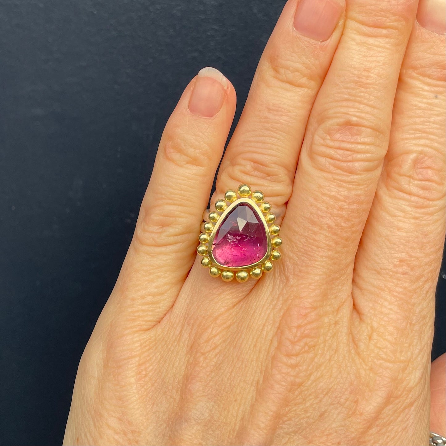 Large Pink Tourmaline Courtesan Ring