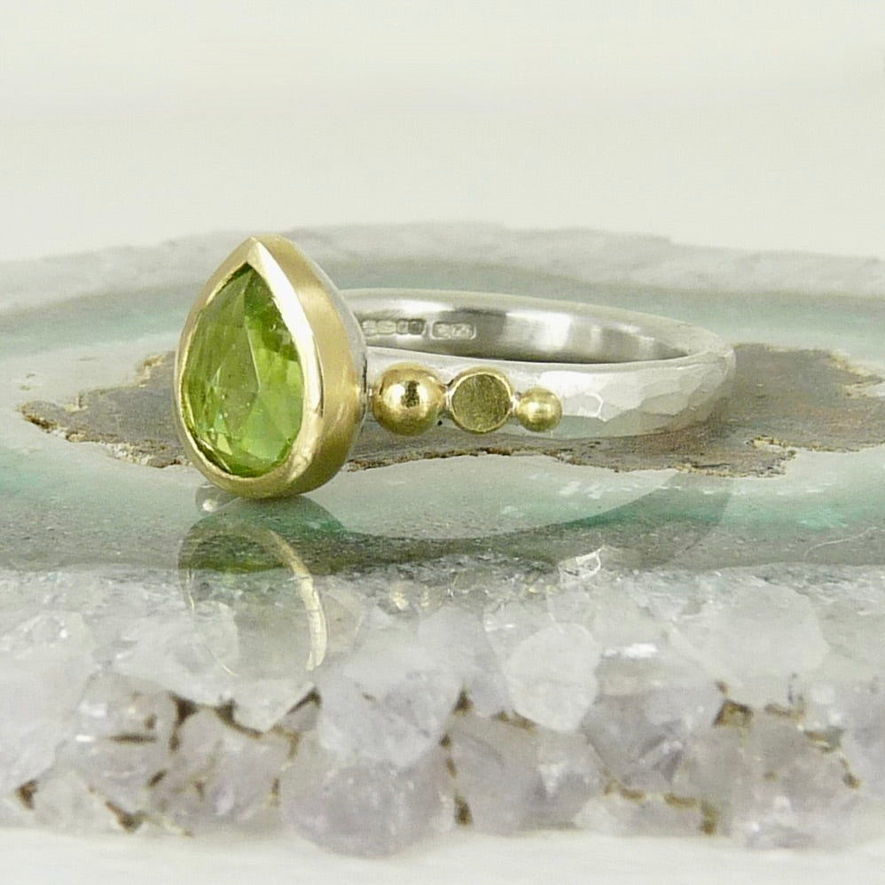 Peridot granulation Ring