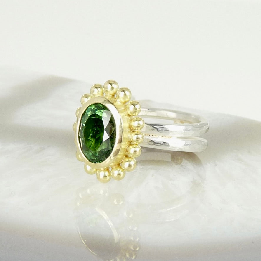 Green Tourmaline Courtesan Ring