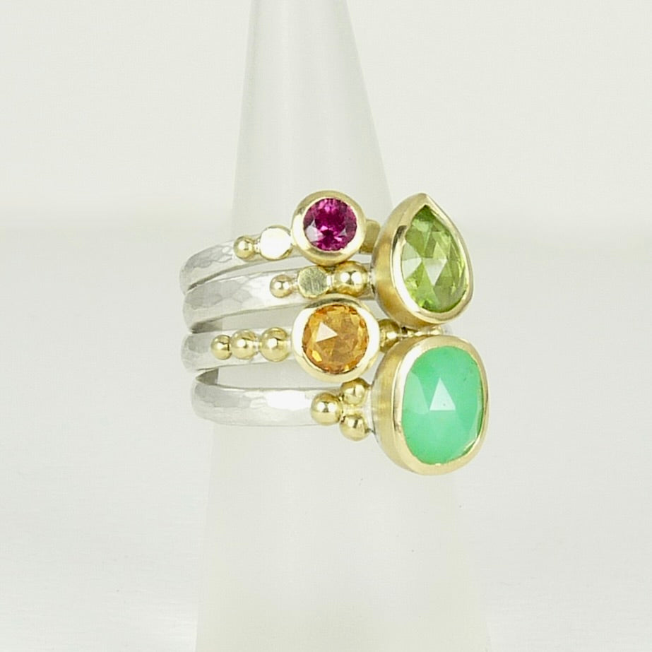 Pink Tourmaline Granulation Ring