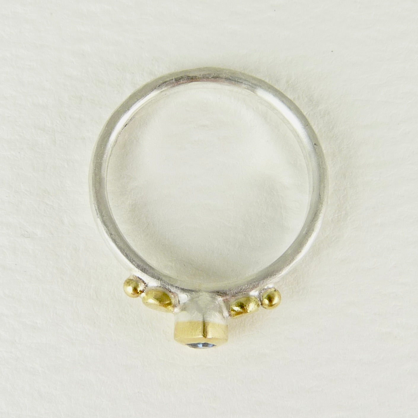 Tear Drop Sapphire Granulation Ring