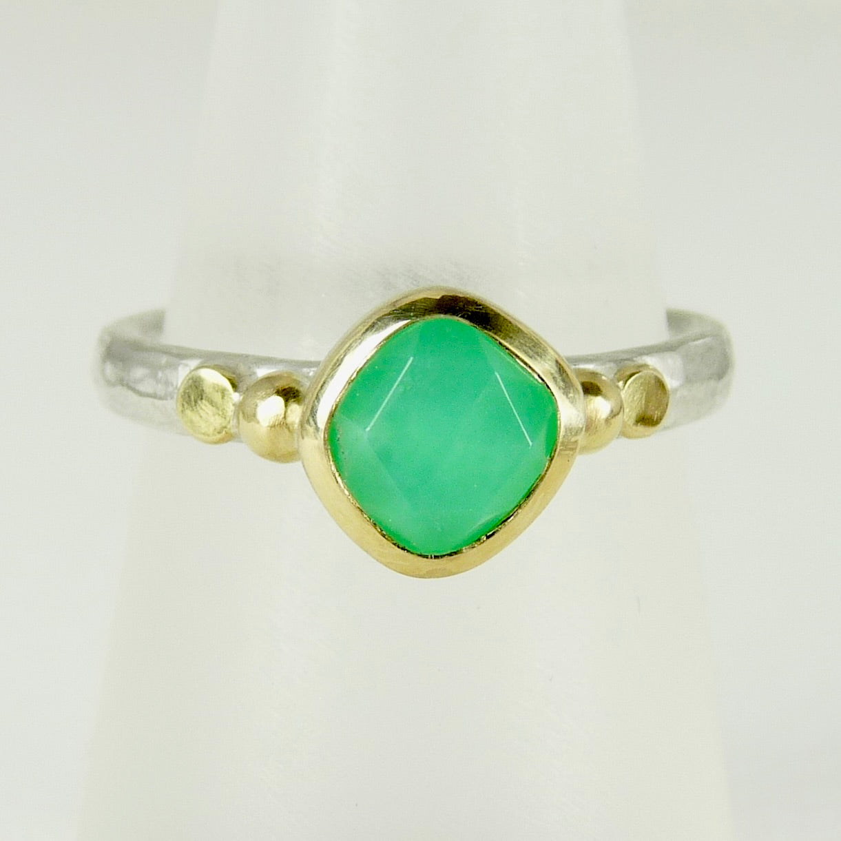 Chrysoprase Granulation Ring