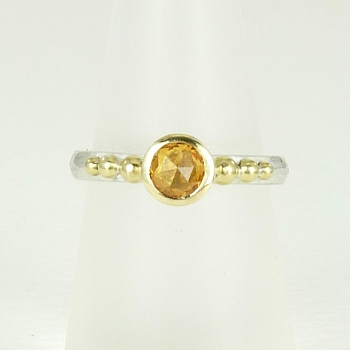 Orange Sapphire Granulation Ring