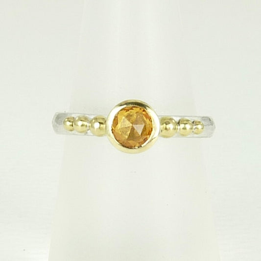 Orange Sapphire Granulation Ring