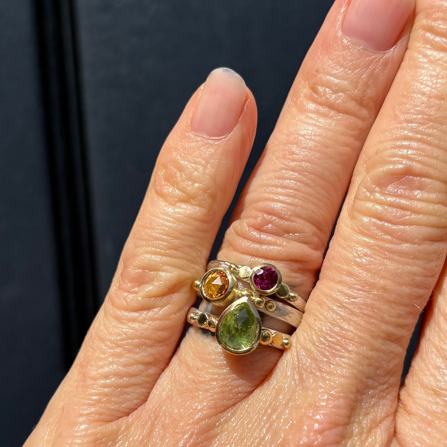 Pink Tourmaline Granulation Ring