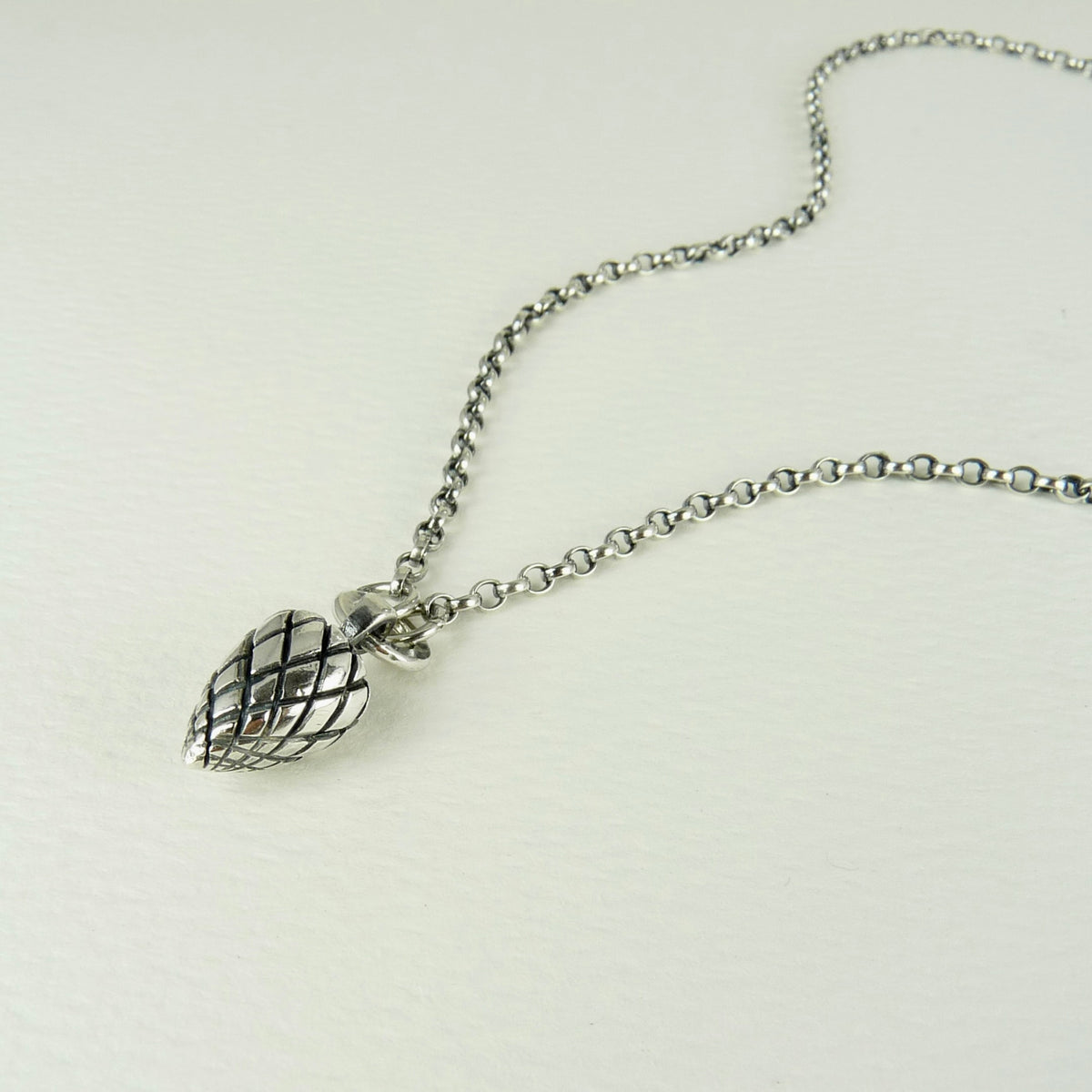 Etruscan Pine Cone and Acorn necklaces