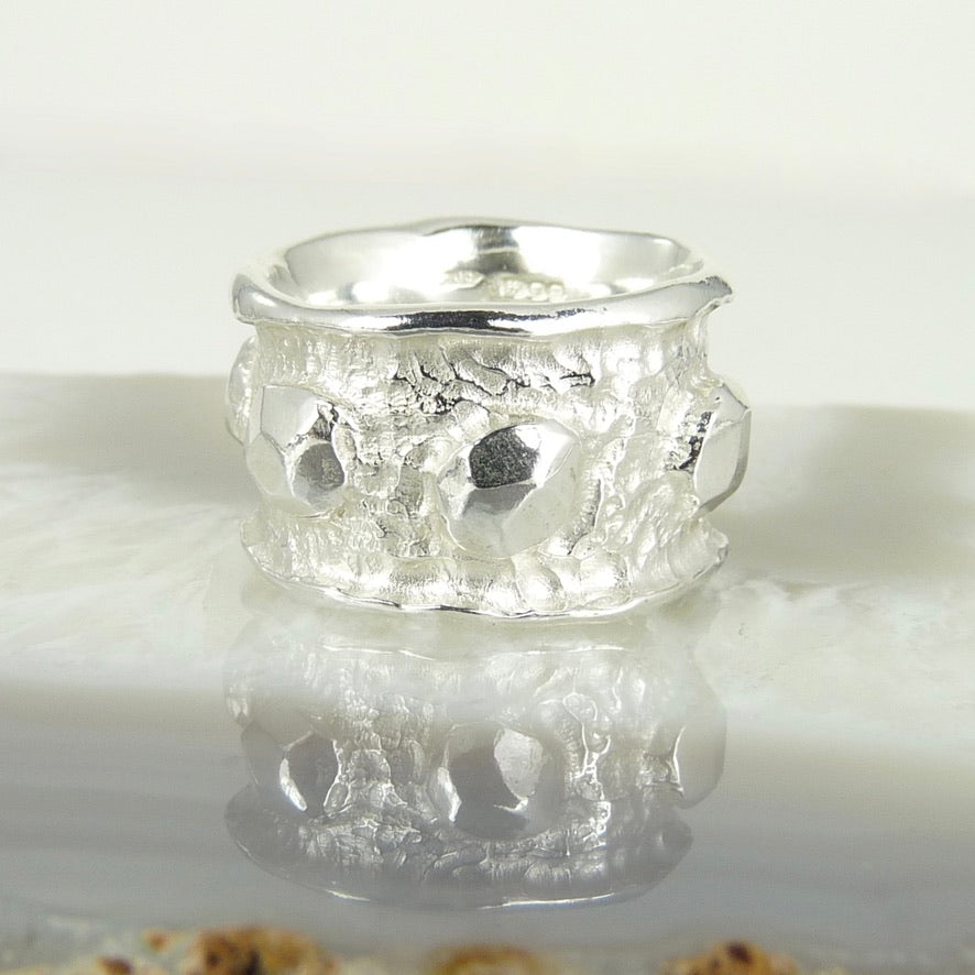 Chunky Silver Roman Ring