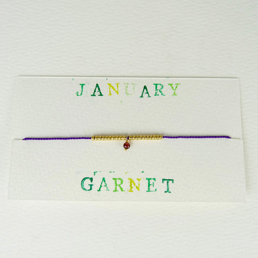 January Birthstone Bracelet, Garnet