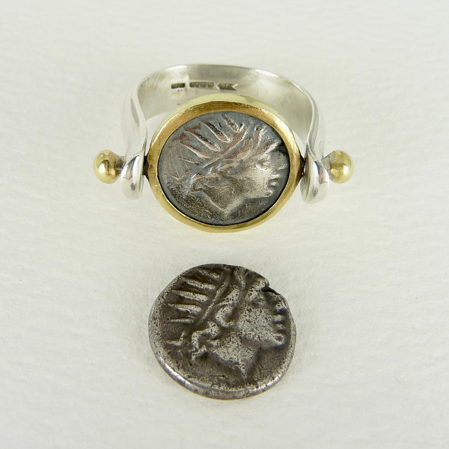 Helios Ancient Greek Coin Swivel Ring