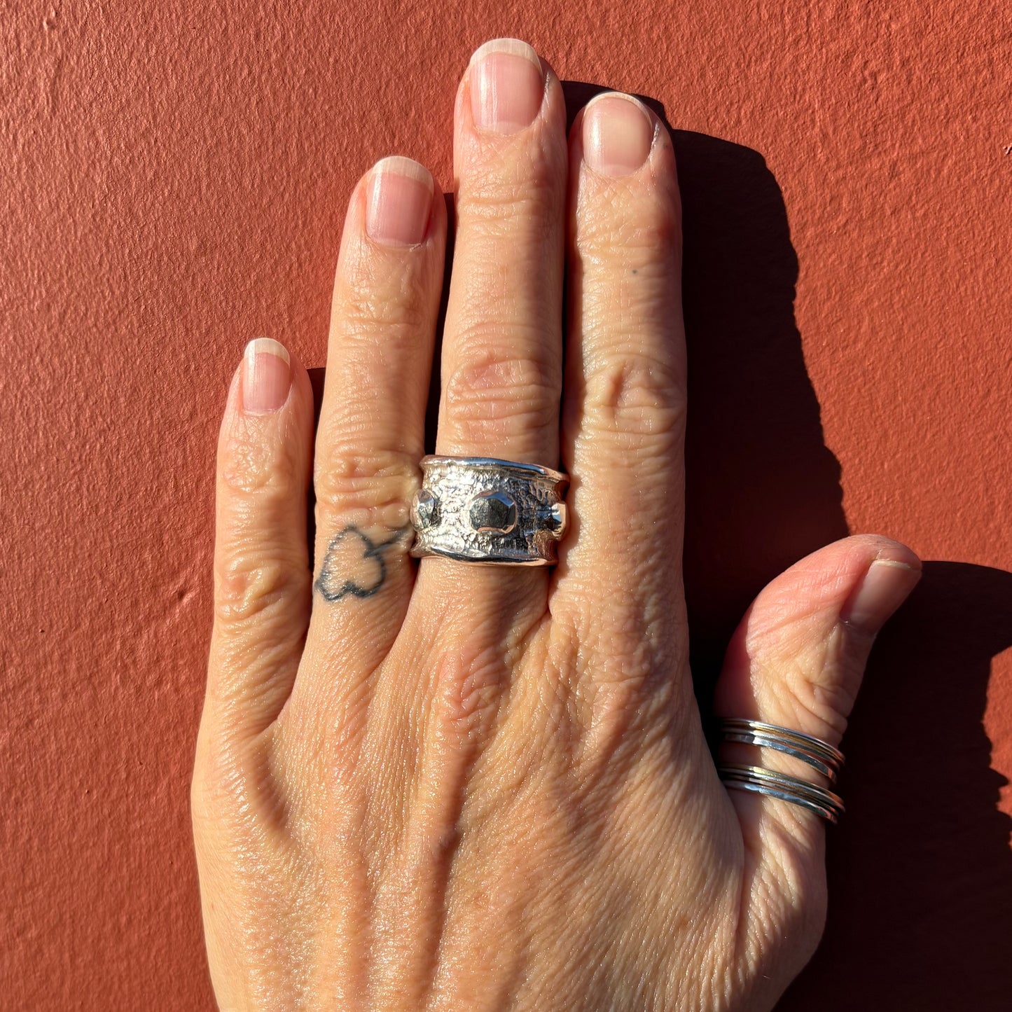 Chunky Silver Roman Ring