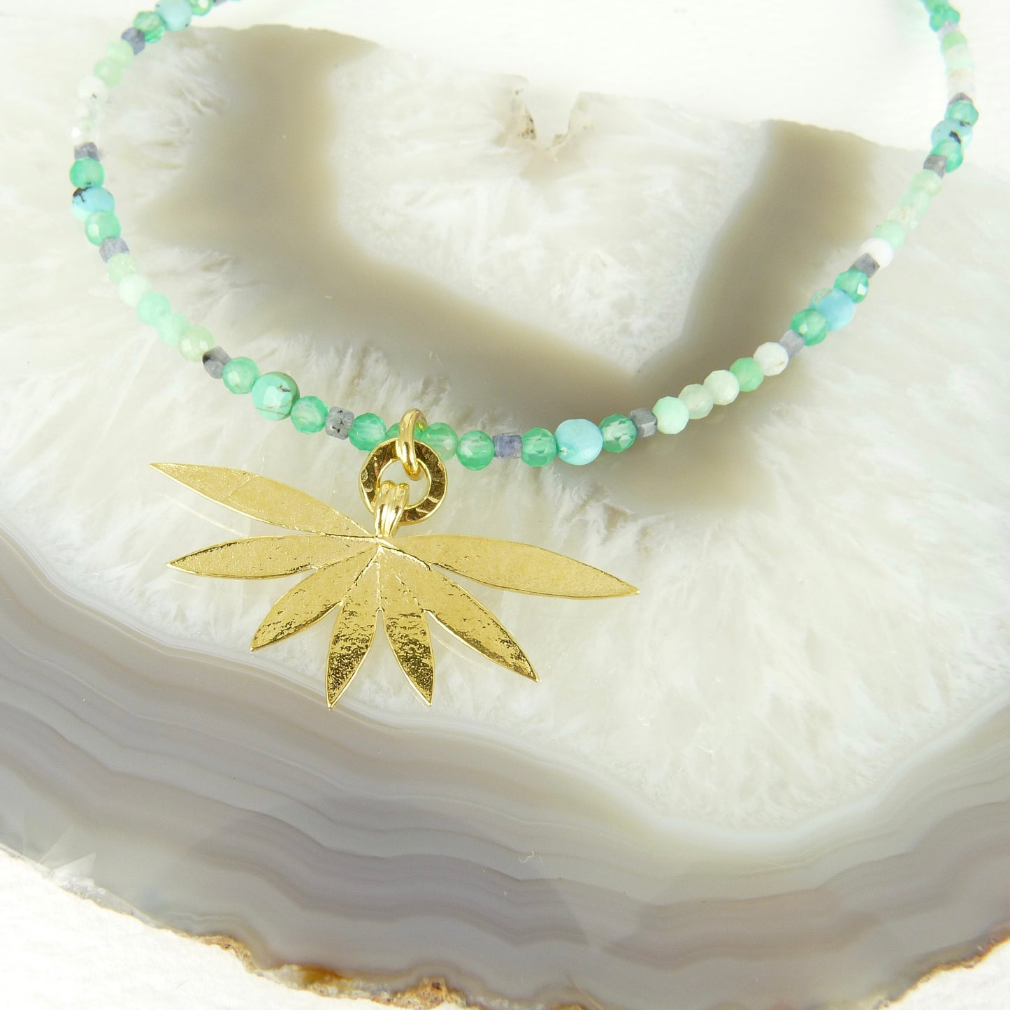 Bejewelled Large Lotus Flower Necklace