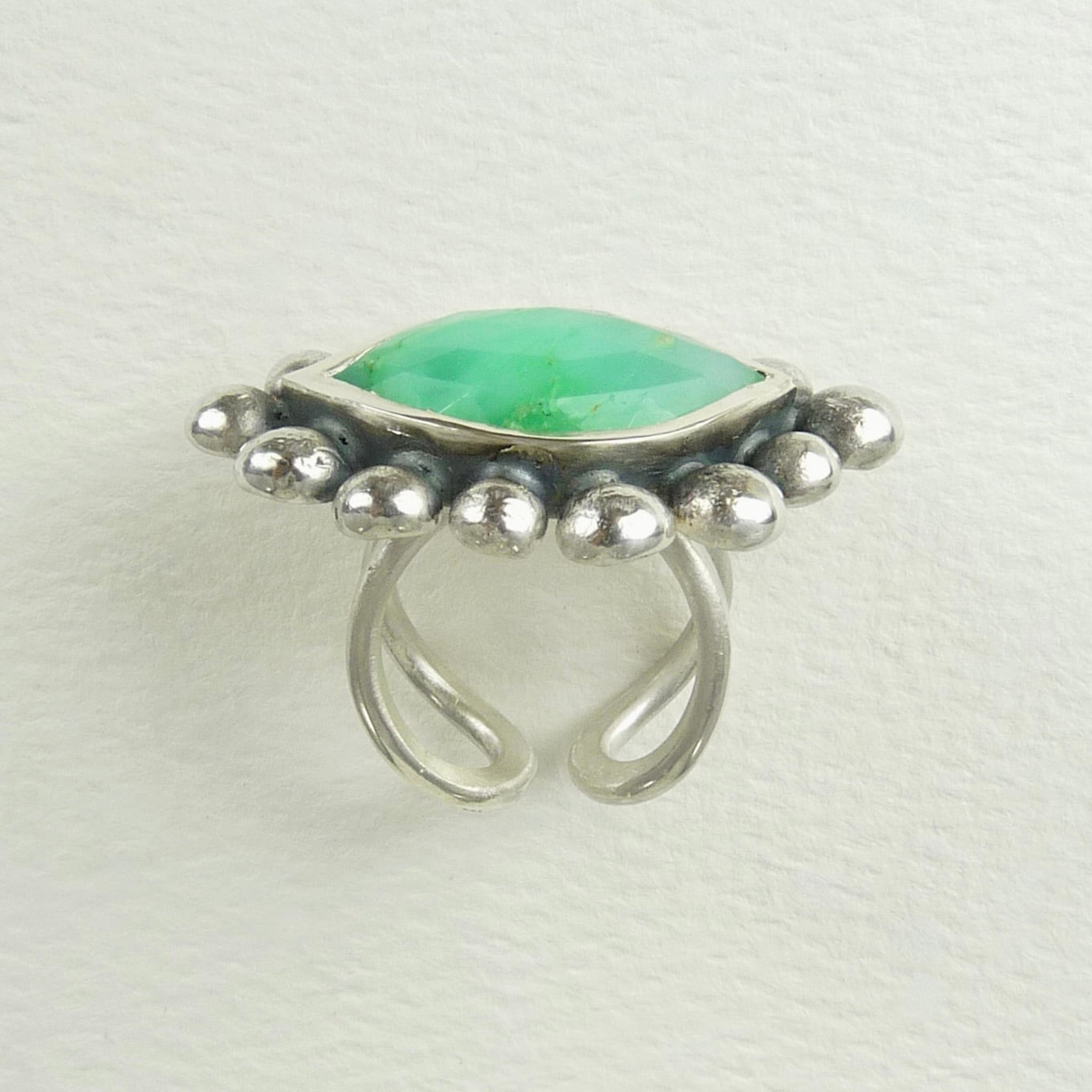 Giant Marquise Chrysoprase Courtesan ring