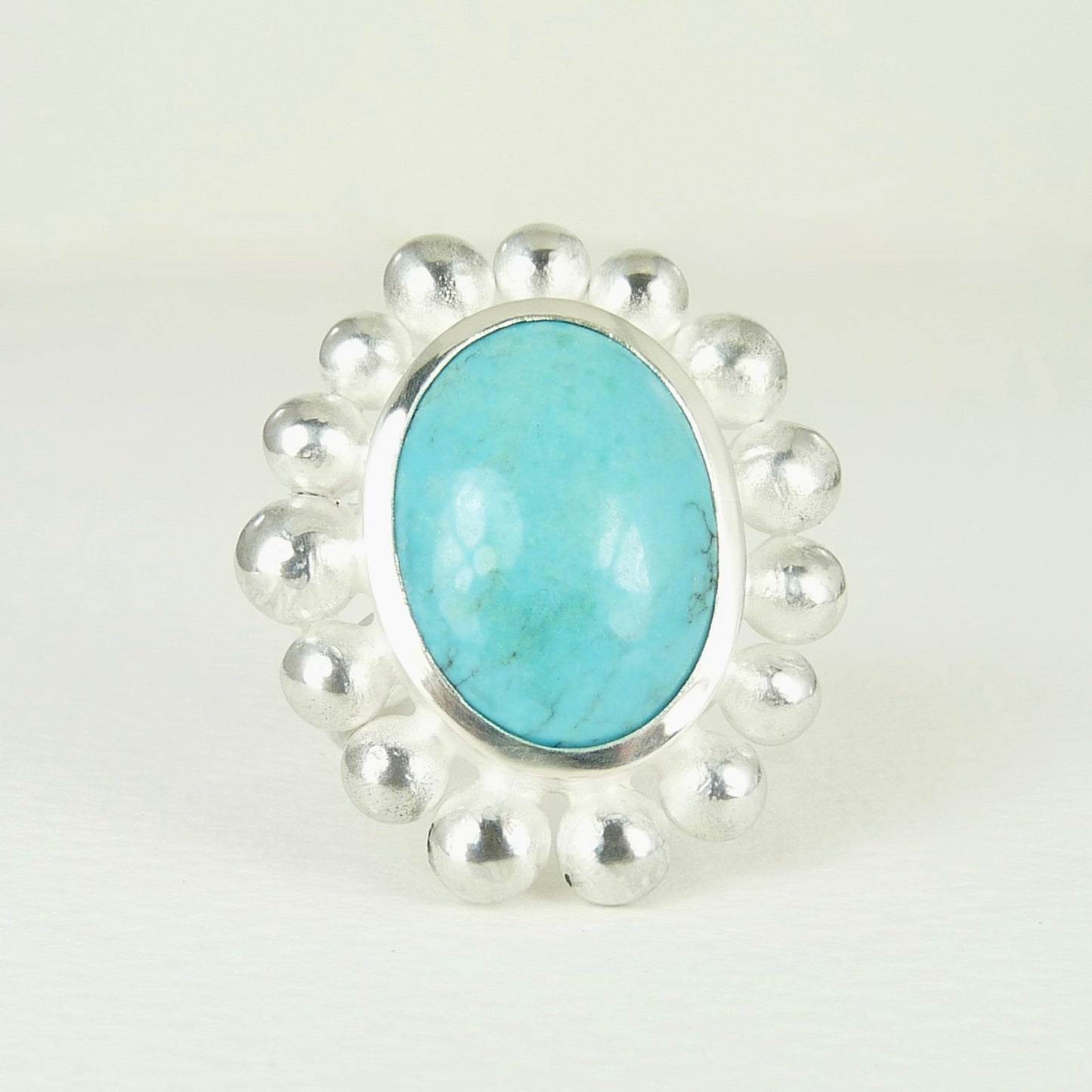 Giant Courtesan Ring, Turquoise And Silver