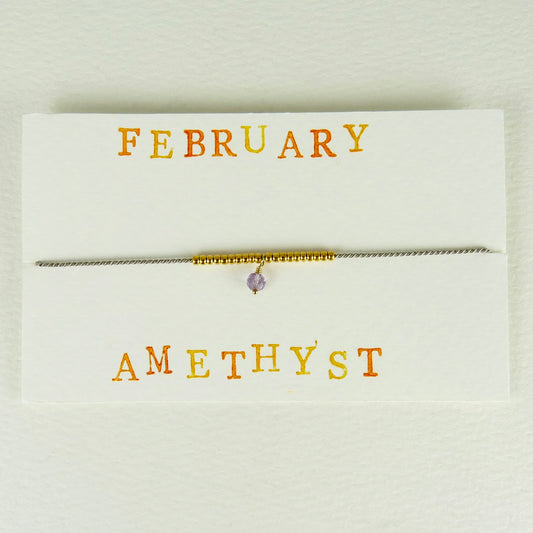 February Birthstone Bracelet, Amethyst