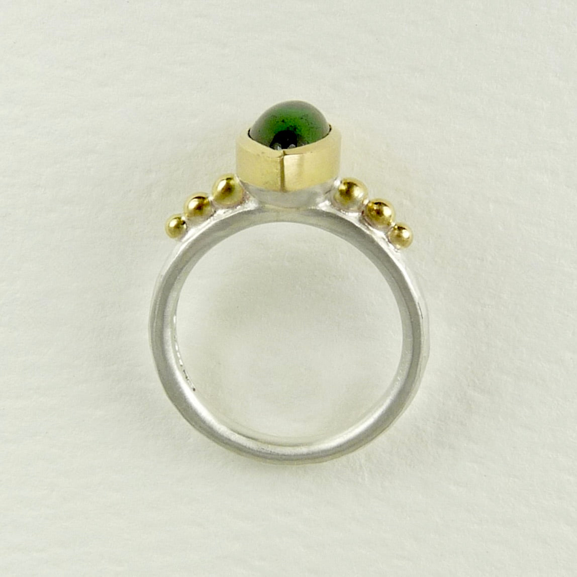 Green Tourmaline Granulation Ring