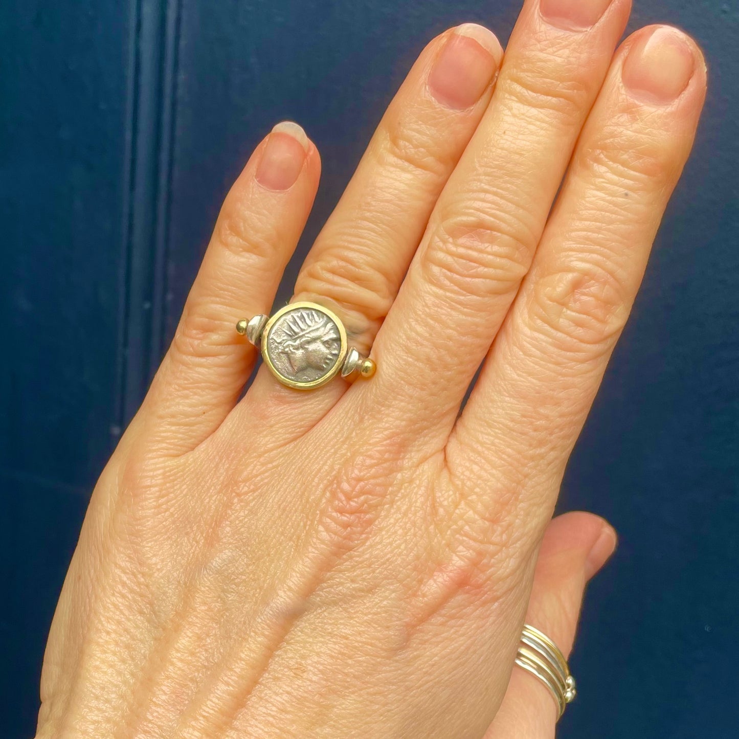 Helios Ancient Greek Coin Swivel Ring