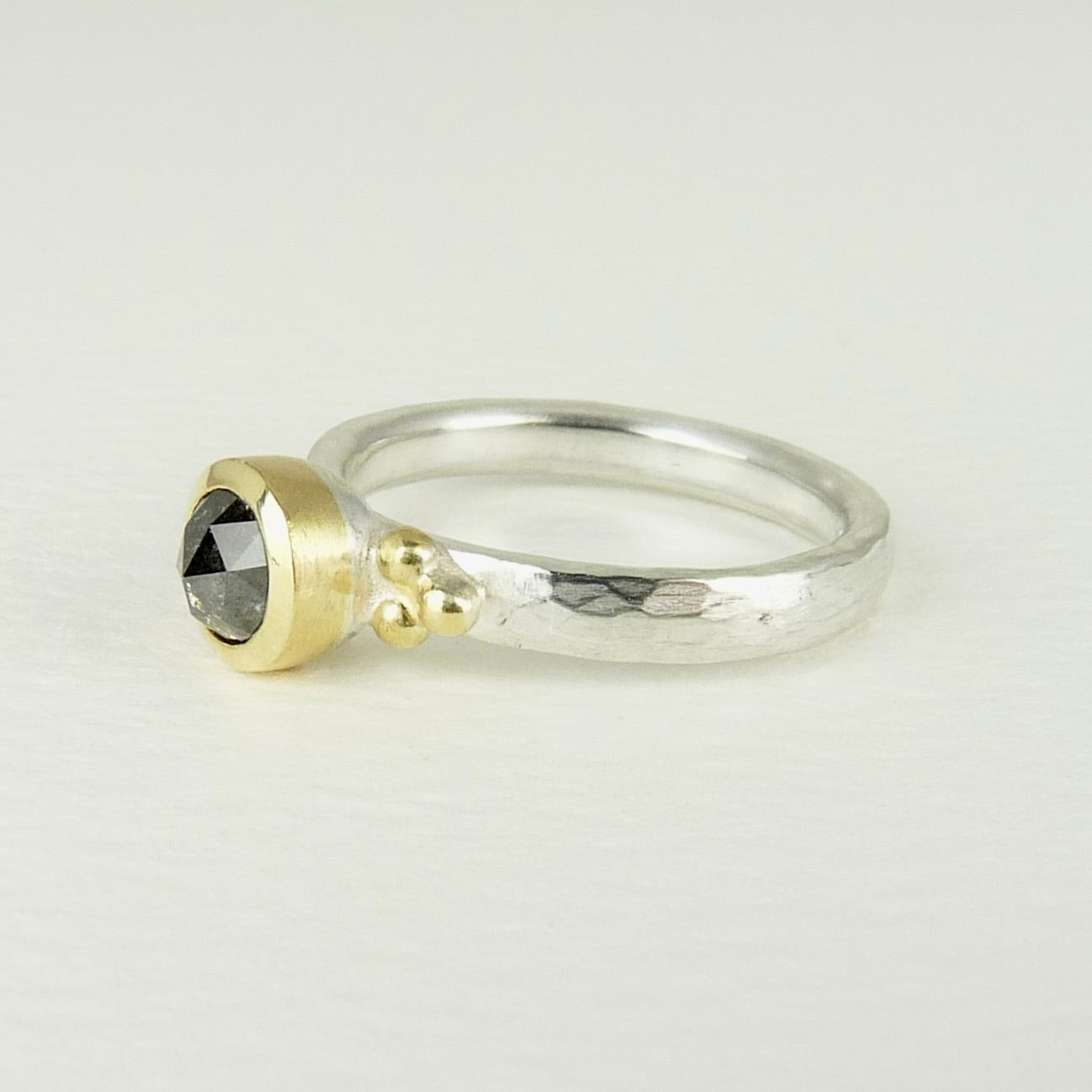 Salt and Pepper Diamond Granulation Ring