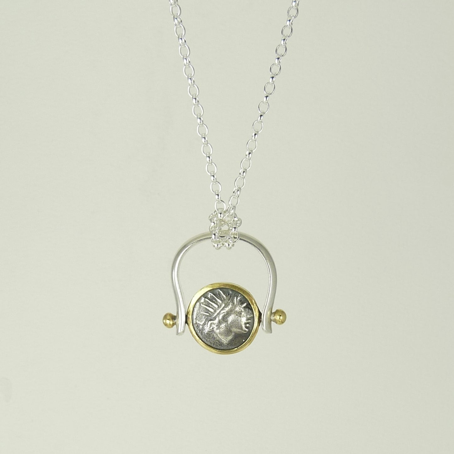 Helios Ancient Greek Coin Swivel Ring