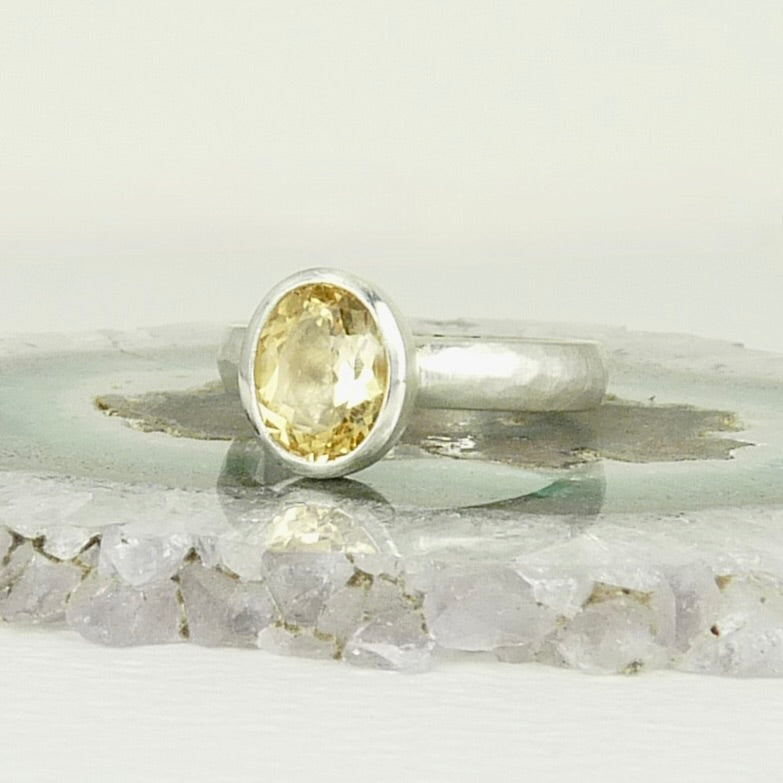 Medium Oval Citrine Cup Ring