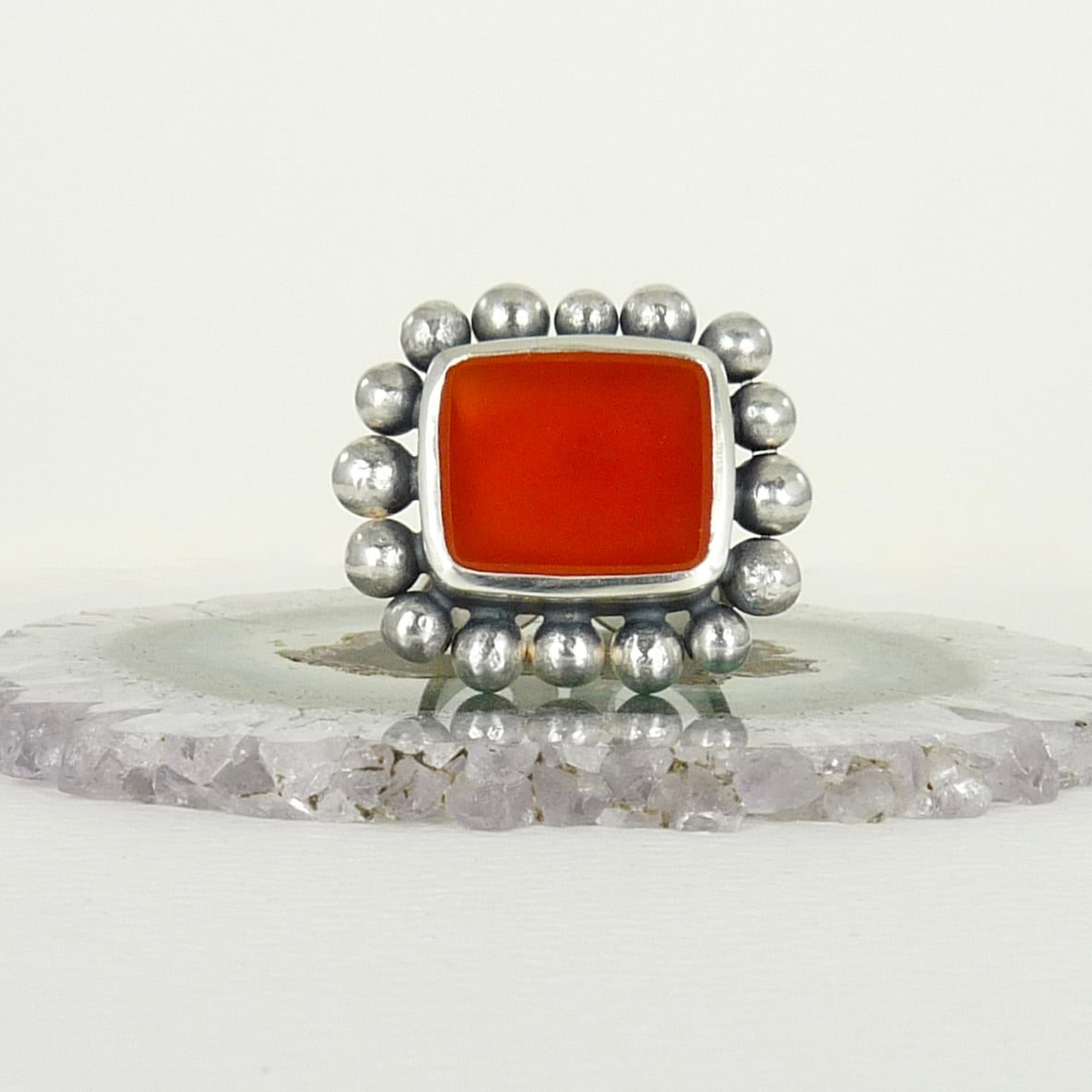 Giant Courtesan Ring Carnelian And Silver