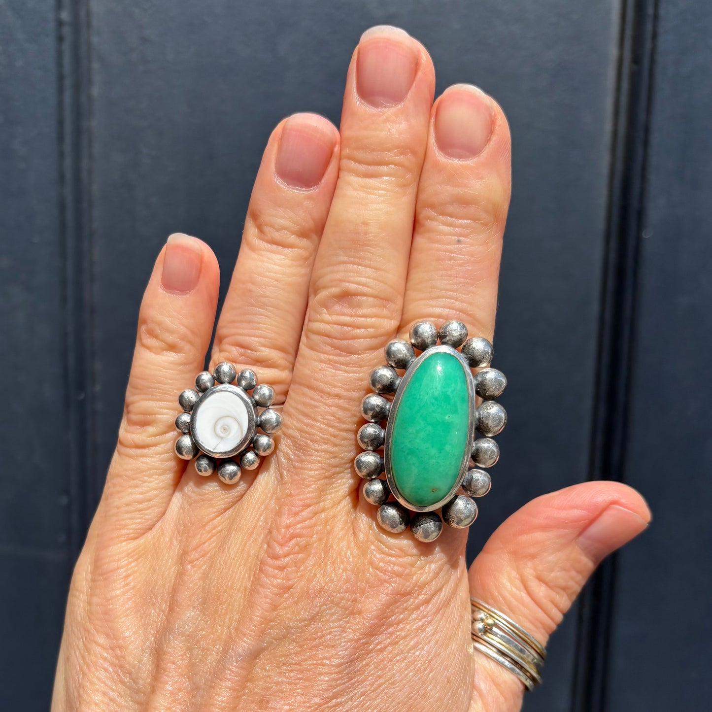 Big Courtesan Operculum Silver Ring