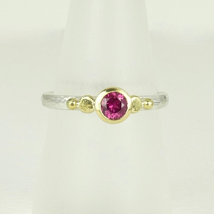 Pink Tourmaline Granulation Ring