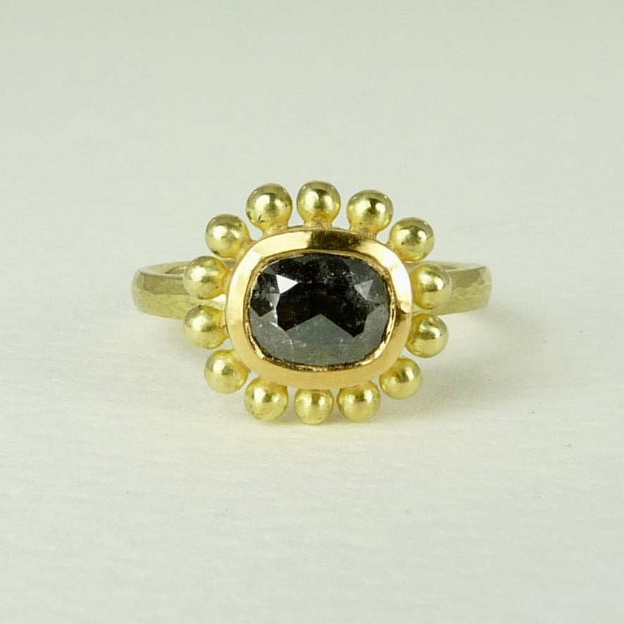 Salt And Pepper Diamond Courtesan Ring