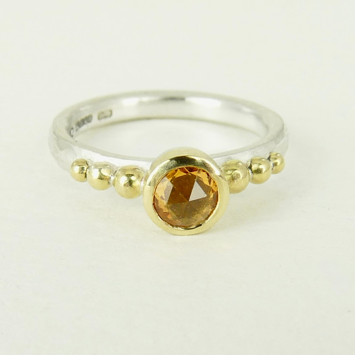 Orange Sapphire Granulation Ring