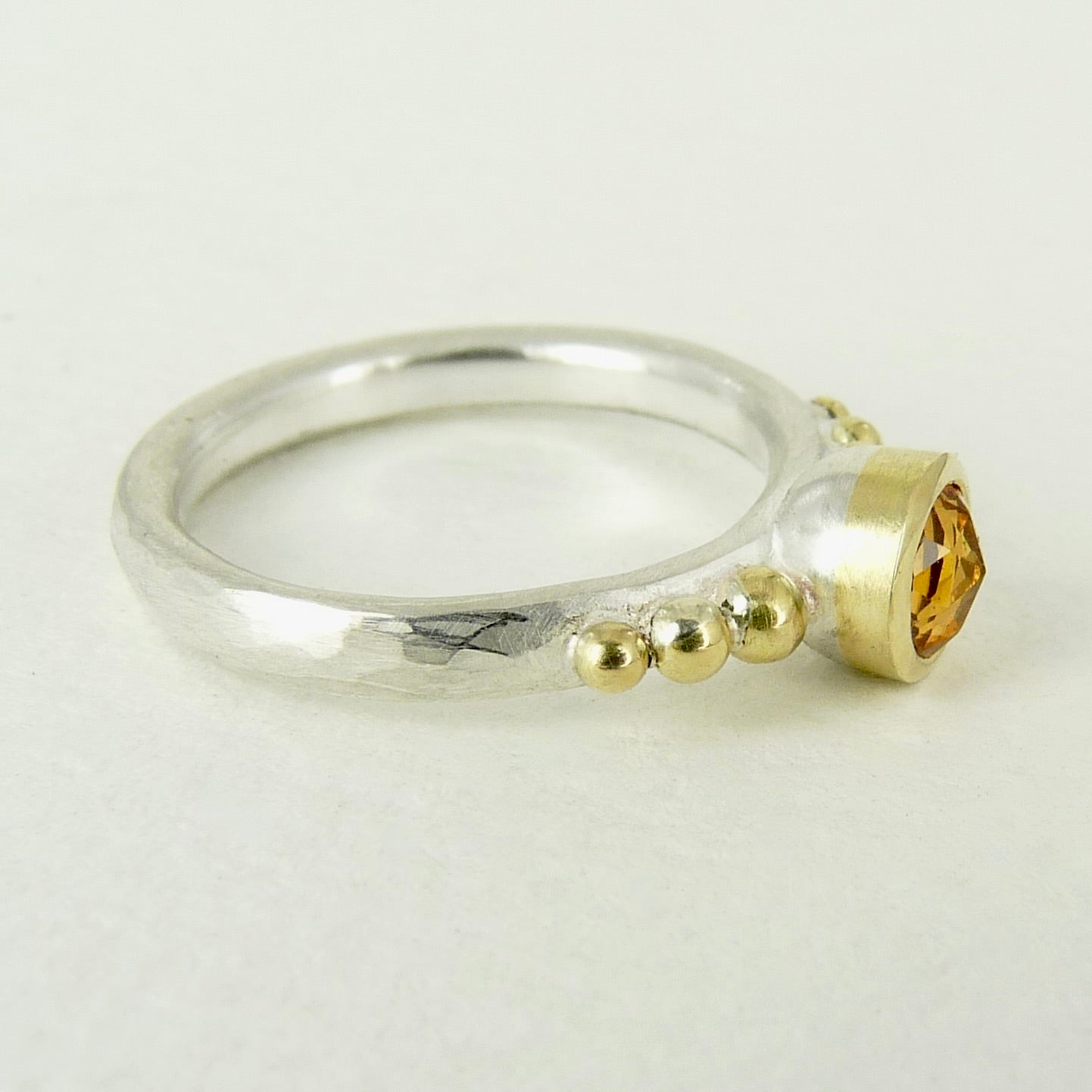 Orange Sapphire Granulation Ring