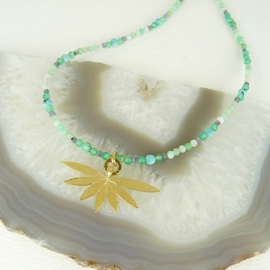 Bejewelled Large Lotus Flower Necklace