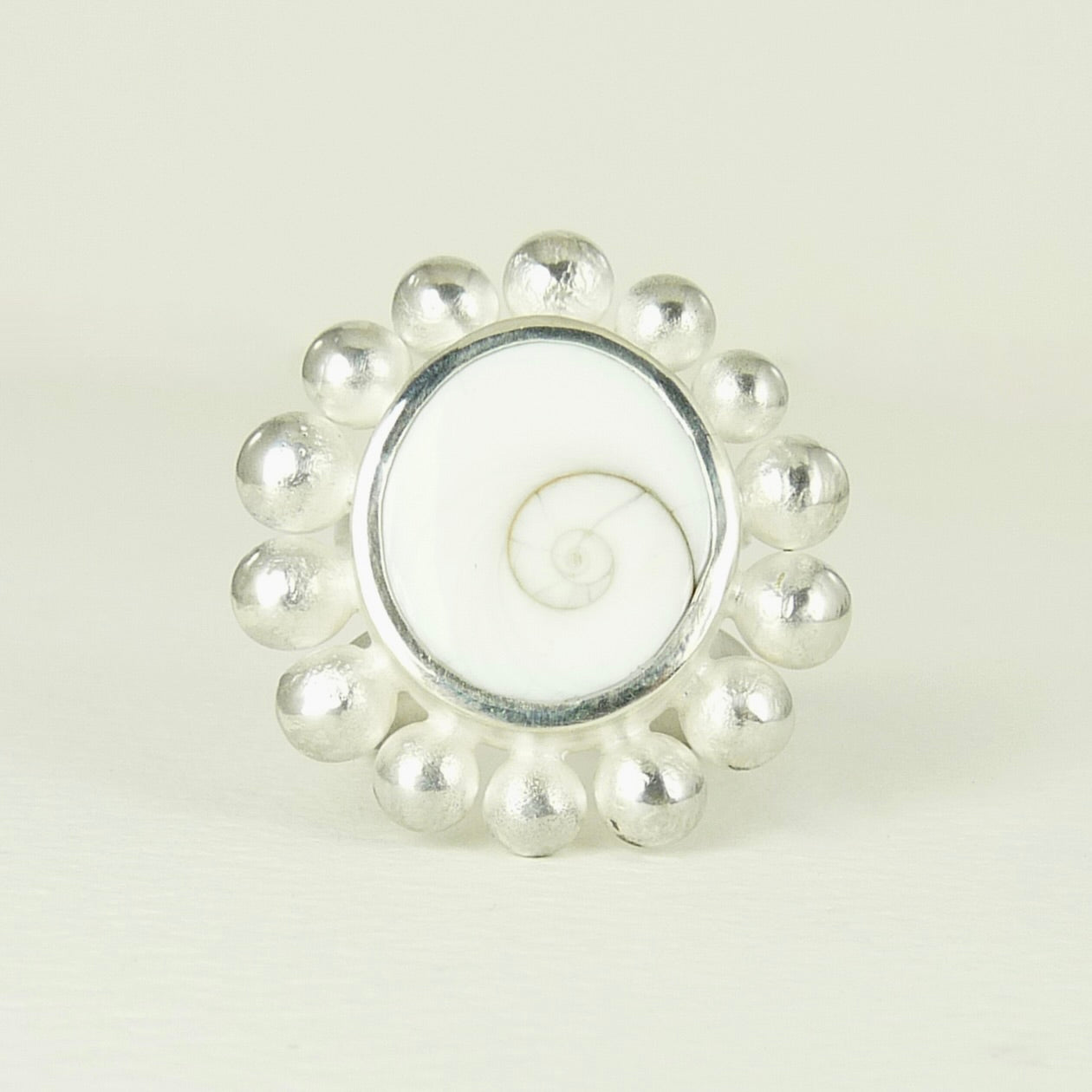 Giant Shell And Silver Courtesan Ring