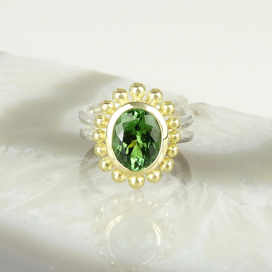 Green Tourmaline Courtesan Ring